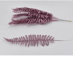 Páfrány levél csillámos rózsaszín 1db (CR069)