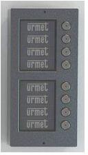 Urmet Kaputábla bővítőmodul audió 2Voice +8 gomb IP65 IK07 falonkívüli téglalap szürke Mikra URMET - 1089/8