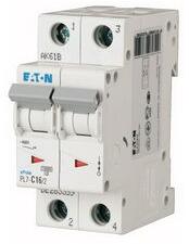 Eaton Kismegszakító 2P 16A C-jelleg 400V AC 10kA/60898 PL7-C16/2 EATON - 263359