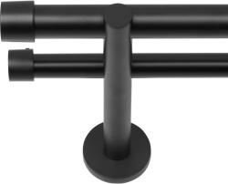 RENA GALERIE METAL NEGRU MAT DUBLĂ 25 MM LOFT : Lățime galerii (cm) - 360 (REN-K25-LOF-CMT-PDW-360) Suport draperie