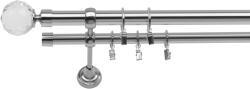 RENA GALERIE METAL CROM LUCIOS DUBLĂ 25 MM BELLUNA : Lățime galerii (cm) - 260 (REN-K25-EST-BEL-PDW-260) Suport draperie