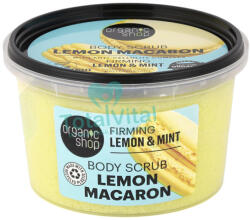 Organic Shop lemon macaron feszesítő testradír citrommal és mentával 250ml