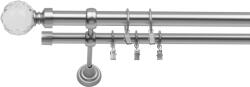 RENA GALERIE METAL CROM MAT DUBLĂ 25 MM BELLUNA : Lățime galerii (cm) - 160 (REN-K25-CHT-BEL-PDW-160) Suport draperie