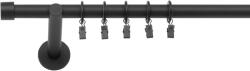 RENA GALERIE METAL NEGRU MAT SIMPLĂ 19 MM LUNA : Lățime galerii (cm) - 260 (REN-KAR-CMT-LUN-POJ-260) Suport draperie