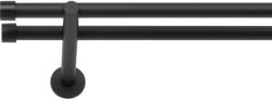 RENA GALERIE METAL NEGRU MAT DUBLĂ 19 MM LOFT : Lățime galerii (cm) - 320 (REN-KAR-LOF-CMT-PDW-320) Suport draperie