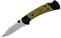 Buck Knives SUA Briceag de vanatoare Buck 112 Ranger Sport 0112GRS5-B, otel S30V, maner Micarta verde si cadru aluminiu, Lockback (0112GRS5-B)