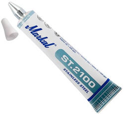 MARKAL Marker cu vopsea, varf cu bilă metalică ST. 2100 pentru Inox, varf 3mm, Markal (Culoare: Alb) (0048615971605)