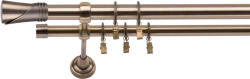 RENA GALERIE METAL AUR ANTIC DUBLĂ 25 MM DUNCAN : Lățime galerii (cm) - 300 (REN-K25-ZAT-DUN-PDW-300) Suport draperie
