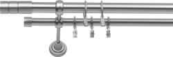 RENA GALERIE METAL CROM MAT DUBLĂ 25 MM CILINDRU : Lățime galerii (cm) - 260 (REN-K25-CHT-CYL-PDW-260) Suport draperie