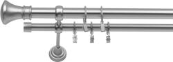 RENA GALERIE METAL CROM MAT DUBLĂ 25 MM MONAKO : Lățime galerii (cm) - 280 (REN-K25-CHT-MON-PDW-280) Suport draperie