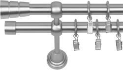 RENA Galerie dublă metalică diametru 19 crom mat Cilindru : Lățime galerii (cm) - 320 (KIIFI19KLCHMACIL/320)