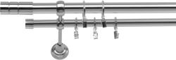 RENA GALERIE METAL CROM LUCIOS DUBLĂ 25 MM CILINDRU : Lățime galerii (cm) - 280 (REN-K25-EST-CYL-PDW-280) Suport draperie