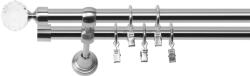 RENA GALERIE METAL CROM LUCIOS DUBLĂ 19 MM BELLUNA : Lățime galerii (cm) - 300 (REN-KAR-EST-BEL-PDW-300) Suport draperie