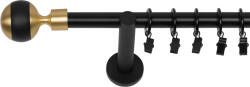 RENA GALERIE METAL NEGRU MAT SIMPLĂ 19 MM BILĂ MIX : Lățime galerii (cm) - 140 (REN-KAR-CMT-MIX-POJ-140) Suport draperie