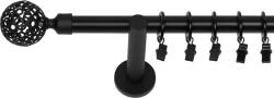 RENA GALERIE METAL NEGRU MAT SIMPLĂ 19 MM MOON : Lățime galerii (cm) - 160 (REN-KAR-CMT-KAZ-POJ-160) Suport draperie