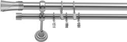 RENA GALERIE METAL CROM MAT DUBLĂ 25 MM DUNCAN : Lățime galerii (cm) - 300 (REN-K25-CHT-DUN-PDW-300) Suport draperie