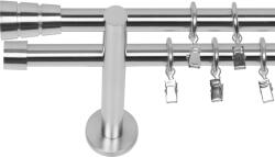 RENA GALERIE METAL CROM LUCIOS DUBLĂ 19 MM CILINDRU : Lățime galerii (cm) - 160 (REN-NOW-EST-WAL-PDW-160) Suport draperie