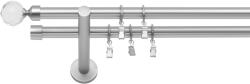 RENA GALERIE METAL CROM MAT DUBLĂ 19 MM BELLUNA : Lățime galerii (cm) - 320 (REN-NOW-CHT-BEL-PDW-320) Suport draperie