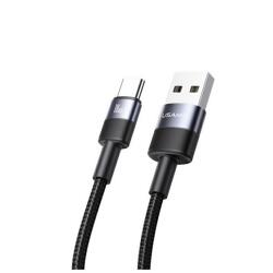 USAMS SJ718USB01 1, 2m USB - Type-C fekete adat- és töltőkábel (SJ718USB01)