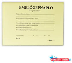  Emelőgépnapló 24 lapos A/5 fekvő D. E. 938 (59645)