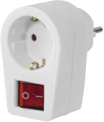 Hama Adaptor de priza Hama (mufa de contact de protectie, adaptor de priza cu comutator, adaptor de priza 1 compartiment, adaptor, comutator cu 2 pini, comutator ON/Off, priza de contact de protectie, econ