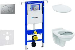 Geberit Duofix - Falra szerelhető szerelőkészlet, WC Alpha ülőkével, gombos Sigma01, matt króm, matt króm 111.355. 00.5 NR3 (111.355.00.5 NR3)