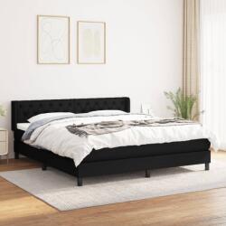 vidaXL fekete szövet rugós ágy matraccal 160x200 cm (3129963)