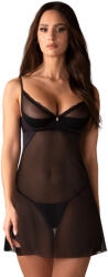 Obsessive Stelisa Chemise & Thong Black S/M