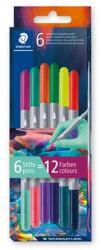 STAEDTLER Rostirón készlet, 1/3 mm, kétvégű, kimosható, STAEDTLER® "3280", Multiverzum 1, 6 különböző szín (TS3280C6E21) - jatekotthon