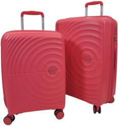 Touareg négykerekű kör bordás, pink polipropilén S, M bőrönd szett-TG8002-2db - taskaweb