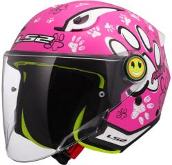 LS2 Cască de motocicletă deschisă pentru copii LS2 OF622 Funny II Paws roz (LS366222246-MASTER)