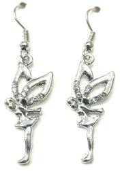  Fülbevaló strasszos tündér 30mm ezüst 1pár