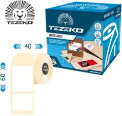 Tezeko 58 mm * 40 mm, öntapadós műanyag etikett címke ( 4000 címke/tekercs ) (M0580004000-005) - dunasp