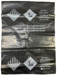 Minősített ADR hulladék gyűjtőzsák újrahasznosított PE barcas 95 x125 cm 60mc fekete (8814) - papir-bolt