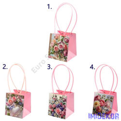  Virágtáska nagy kocka rózsaszín virágos - 1