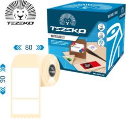 Tezeko 60 mm * 50 mm, öntapadós papír etikett címke ( 1000 címke/tekercs ) (P0600005000-002) - cimke-nyomtato