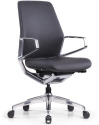StableDesk Scaun ergonomic StableDesk FORGE Mid Back, Piele Ecologica Premium, Inaltime reglabila, Blocare inclinare in 3 pozitii, Certificat BIFMA - Negru (SD-190-NE)