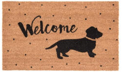 Clayre & Eef Lábtörlő 75x45cm, kókusz-PVC, kutyás "Welcome