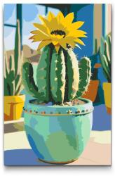  Festés számok szerint - Virágzó kaktusz Méret: 40x60cm, Keretezés: Keret nélkül (csak a vászon)