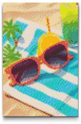  Gyémántszemes kirakó - Napszemüveg Méret: 40x60cm, Keretezés: Kartonlemezen, Gyémántok: Kerek