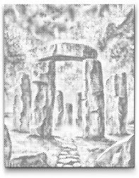  PontPöttyöző - Varázslatos Stonehenge Méret: 40x50cm, Keretezés: Keret nélkül (csak a vászon), Szín: Piros