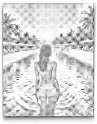  PontPöttyöző - Nyári szünet Méret: 30x40cm, Keretezés: Kartonlemezen, Szín: Fekete