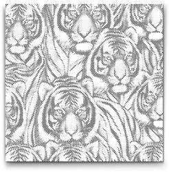  PontPöttyöző - Tigrisfejek Méret: 50x50cm, Keretezés: Műanyagtáblával, Szín: Fekete