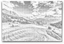  PontPöttyöző - Vidéken Méret: 40x60cm, Keretezés: Műanyagtáblával, Szín: Kék