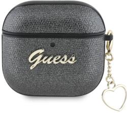 GUESS Metallic Script Charm tok AirPods 4 - Fekete