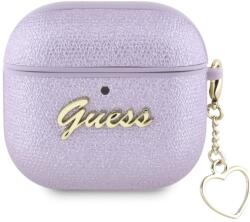 GUESS Metallic Script Charm tok AirPods 4 - Lila