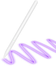 Techsuit - Stylus Toll (V15) - iPad-hoz, Find My Pen Alkalmazás, Bluetooth, Type-C, Palm Rejection (tenyérérzékelés kikapcsolása), Dőlésérzékenység, 130mAh - Fehér