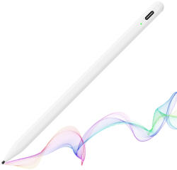 Techsuit - Stylus toll (A580S) - iPad-hez, Bluetooth, Type-C, 130mAh, 5V, tenyér-érzékelés, Microsoft hegy, halk írás - Fehér