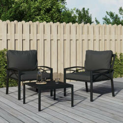 vidaXL 2 db acél kerti szék szürke párnákkal 68 x 76 x 79 cm (VD362715)