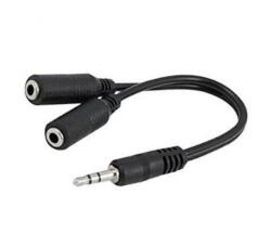 Royal Кабел Royal CABLE-415 Black, от 3.5mm жак(м) към 2x 3.5mm жак(ж), 0.2m, черен, позлатени конектори